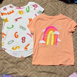 Girls Peach Rainbow Graphic Tee set- size 4/5